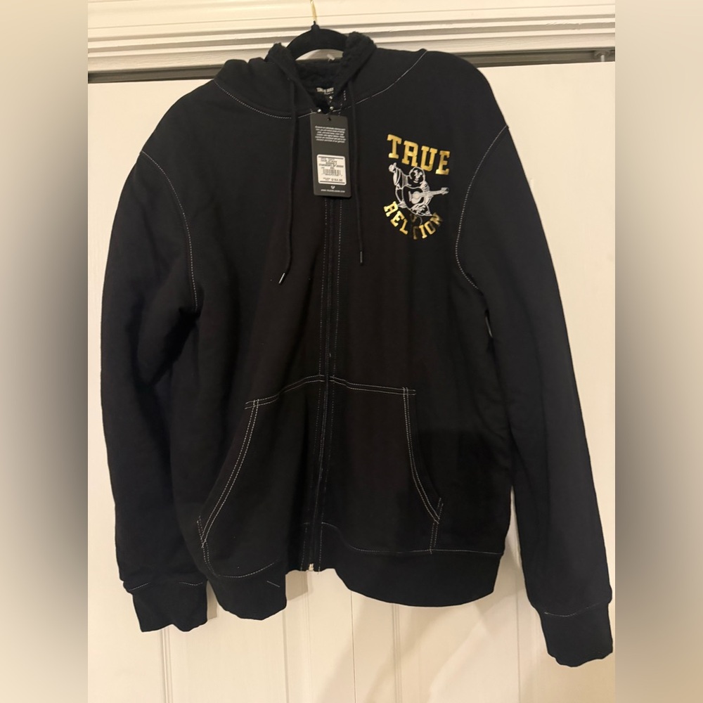 True religion Buddha 3 Star Sherpa zip hoodie 2XL NWT